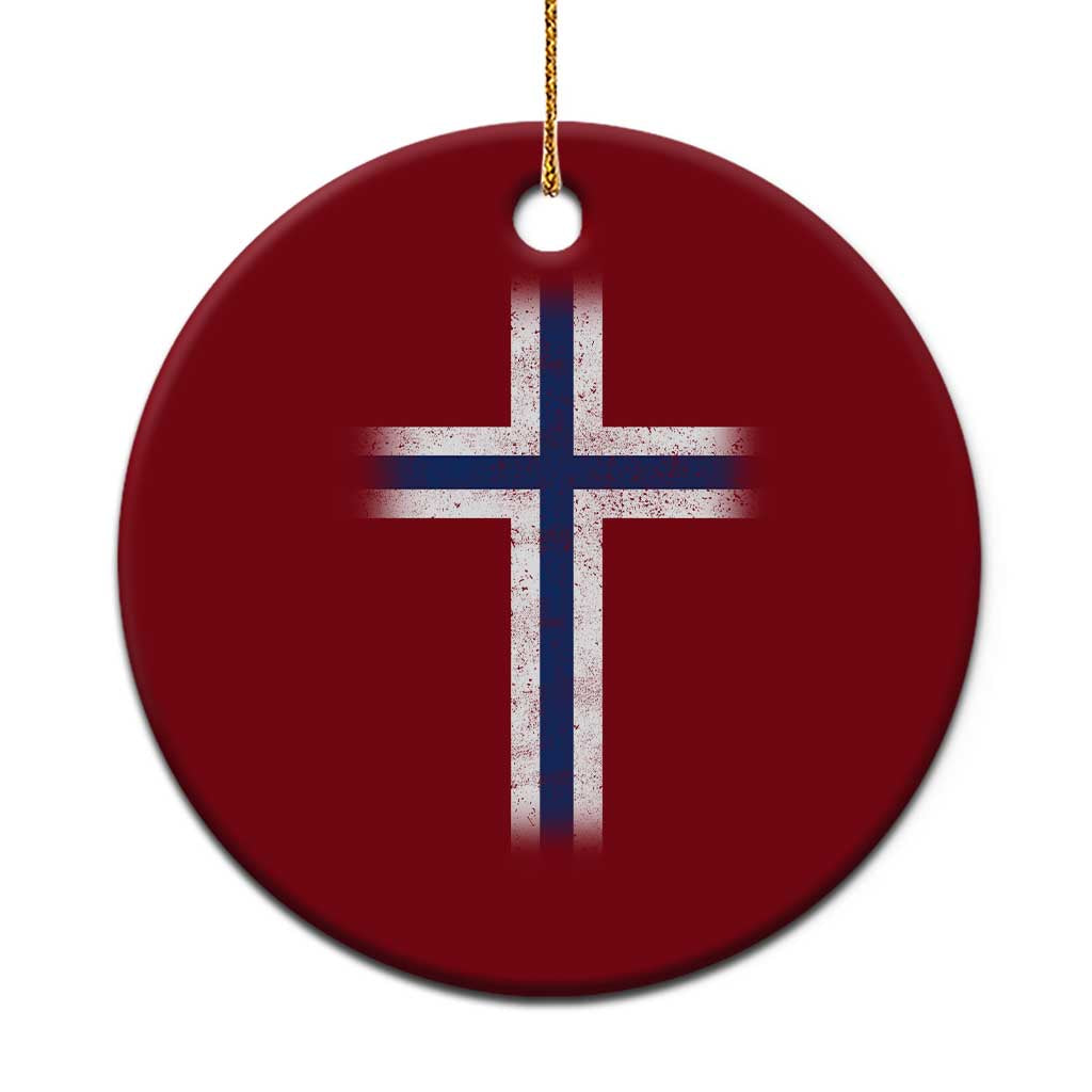 Norway Flag Distressed Nordic Symbol Norwegian Fans Ceramic Ornament