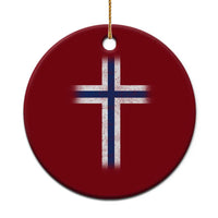 Norway Flag Distressed Nordic Symbol Norwegian Fans Ceramic Ornament