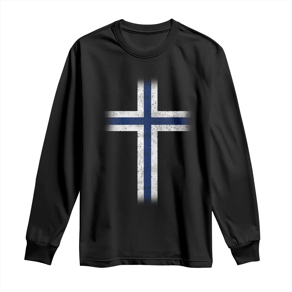 Norway Flag Distressed Nordic Symbol Norwegian Fans Long Sleeve Shirt