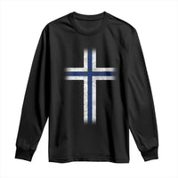 Norway Flag Distressed Nordic Symbol Norwegian Fans Long Sleeve Shirt