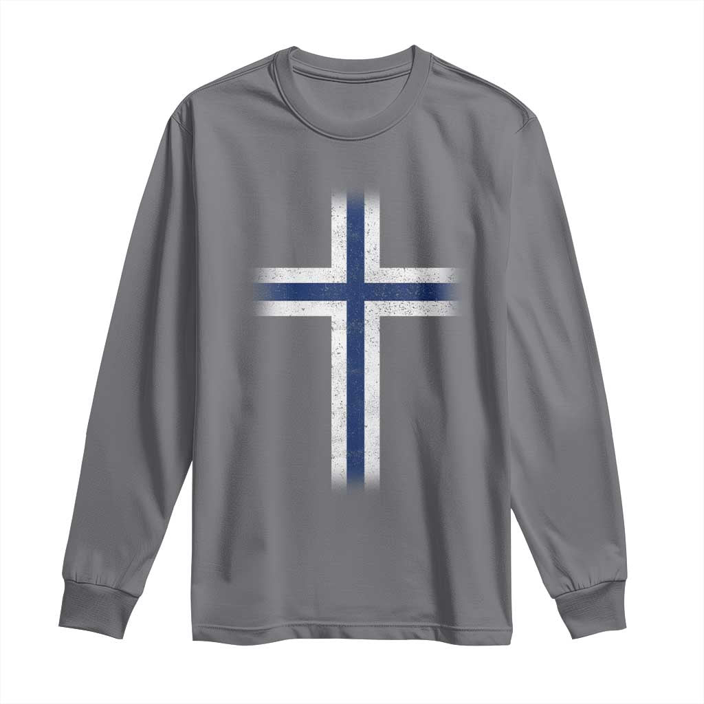 Norway Flag Distressed Nordic Symbol Norwegian Fans Long Sleeve Shirt