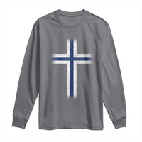 Norway Flag Distressed Nordic Symbol Norwegian Fans Long Sleeve Shirt