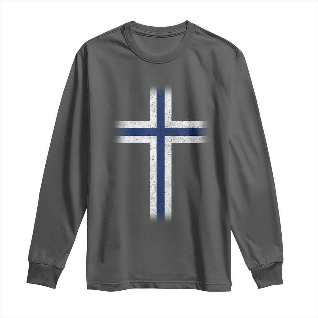 Norway Flag Distressed Nordic Symbol Norwegian Fans Long Sleeve Shirt