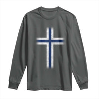 Norway Flag Distressed Nordic Symbol Norwegian Fans Long Sleeve Shirt