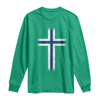 Norway Flag Distressed Nordic Symbol Norwegian Fans Long Sleeve Shirt