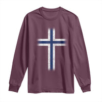 Norway Flag Distressed Nordic Symbol Norwegian Fans Long Sleeve Shirt