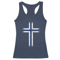 Norway Flag Distressed Nordic Symbol Norwegian Fans Racerback Tank Top