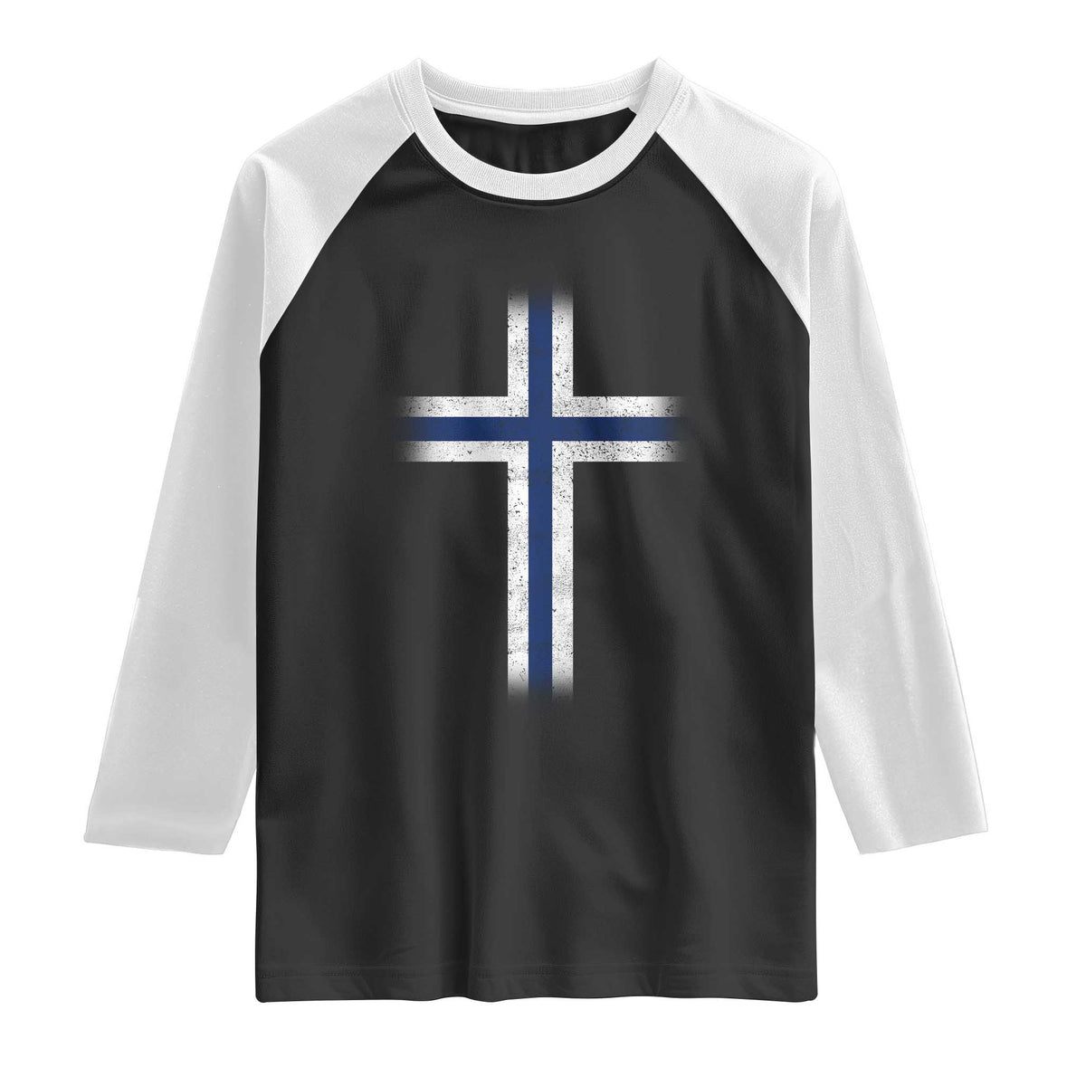 Norway Flag Distressed Nordic Symbol Norwegian Fans Raglan Shirt