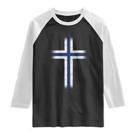 Norway Flag Distressed Nordic Symbol Norwegian Fans Raglan Shirt
