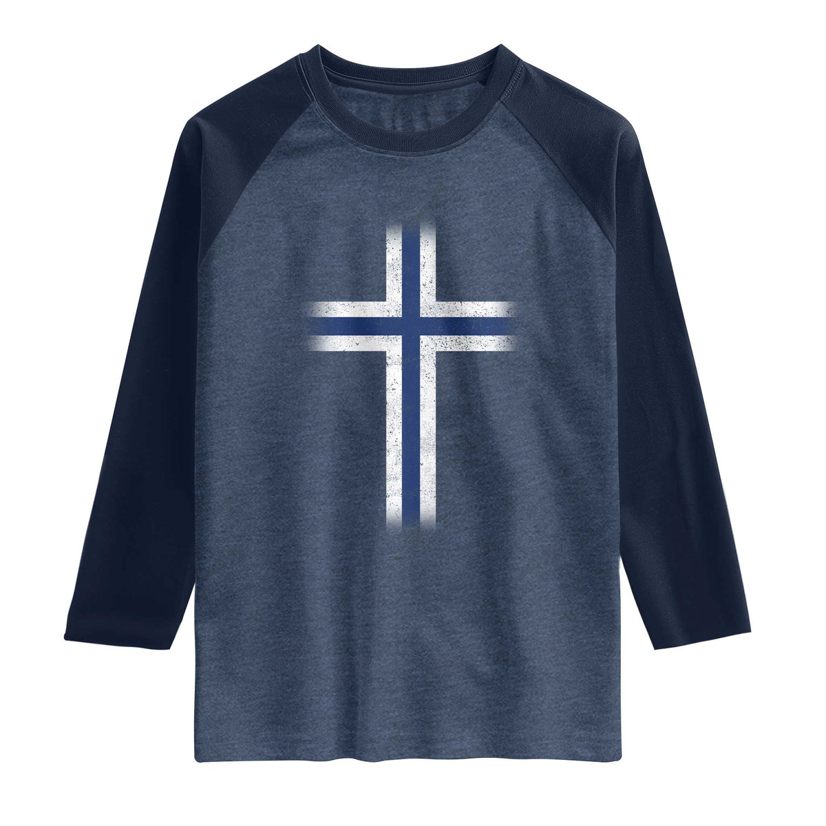 Norway Flag Distressed Nordic Symbol Norwegian Fans Raglan Shirt