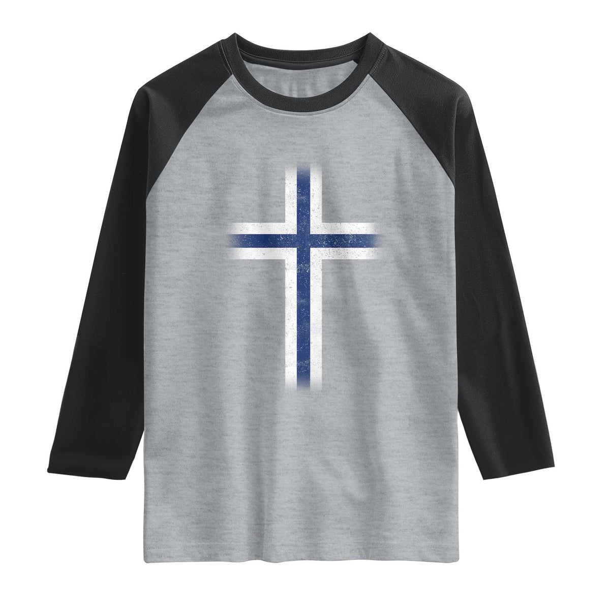 Norway Flag Distressed Nordic Symbol Norwegian Fans Raglan Shirt