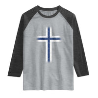 Norway Flag Distressed Nordic Symbol Norwegian Fans Raglan Shirt