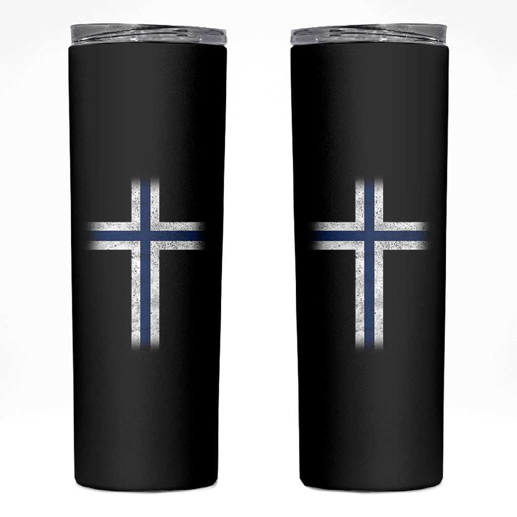 Norway Flag Distressed Nordic Symbol Norwegian Fans Skinny Tumbler