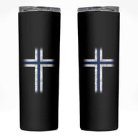 Norway Flag Distressed Nordic Symbol Norwegian Fans Skinny Tumbler