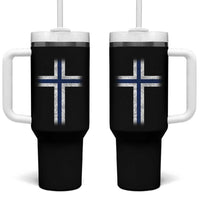 Norway Flag Distressed Nordic Symbol Norwegian Fans Tumbler With Handle