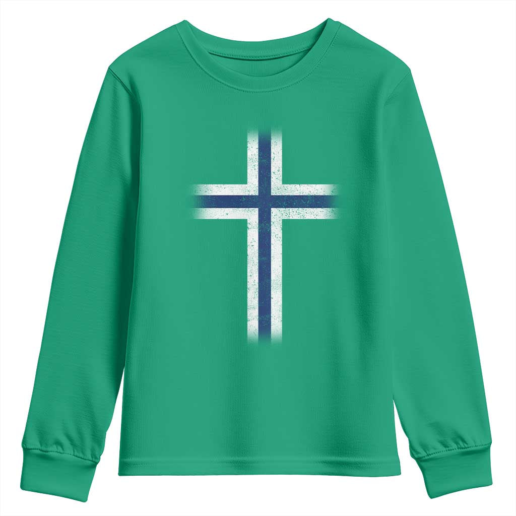 Norway Flag Distressed Nordic Symbol Norwegian Fans Youth Sweatshirt