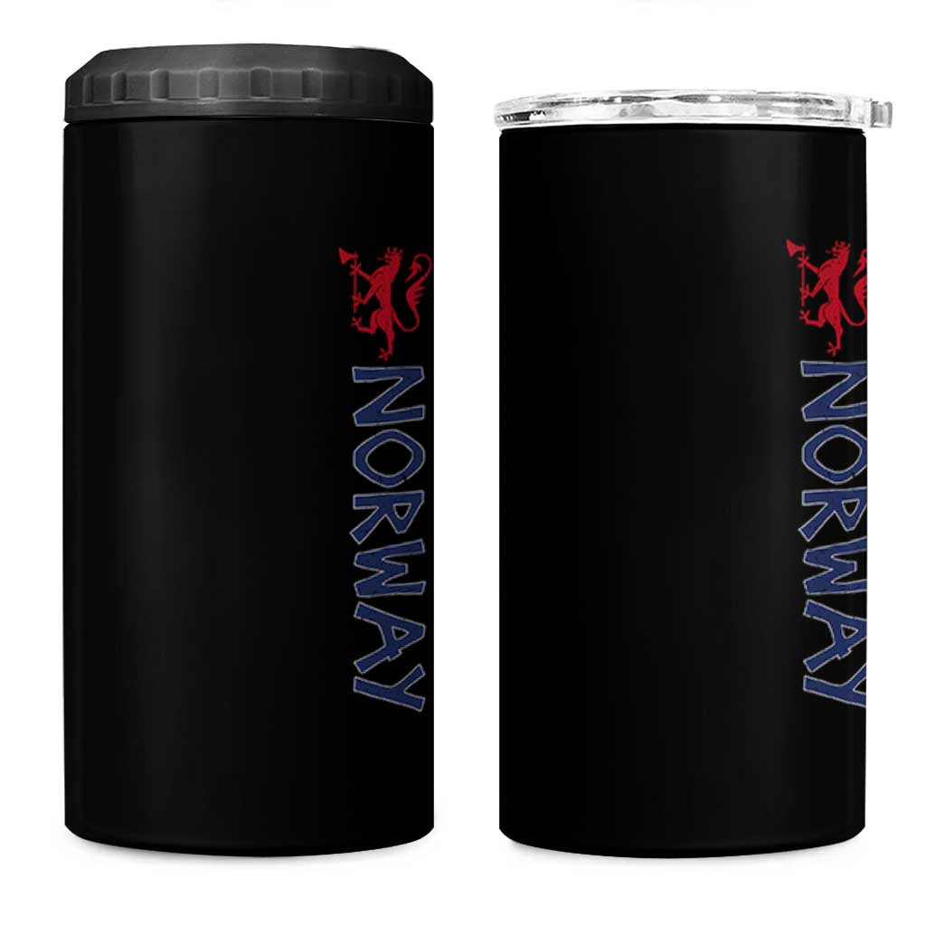 Norway Norwegian Lion Vintage Sports Design Norge Fan 4 in 1 Can Cooler Tumbler