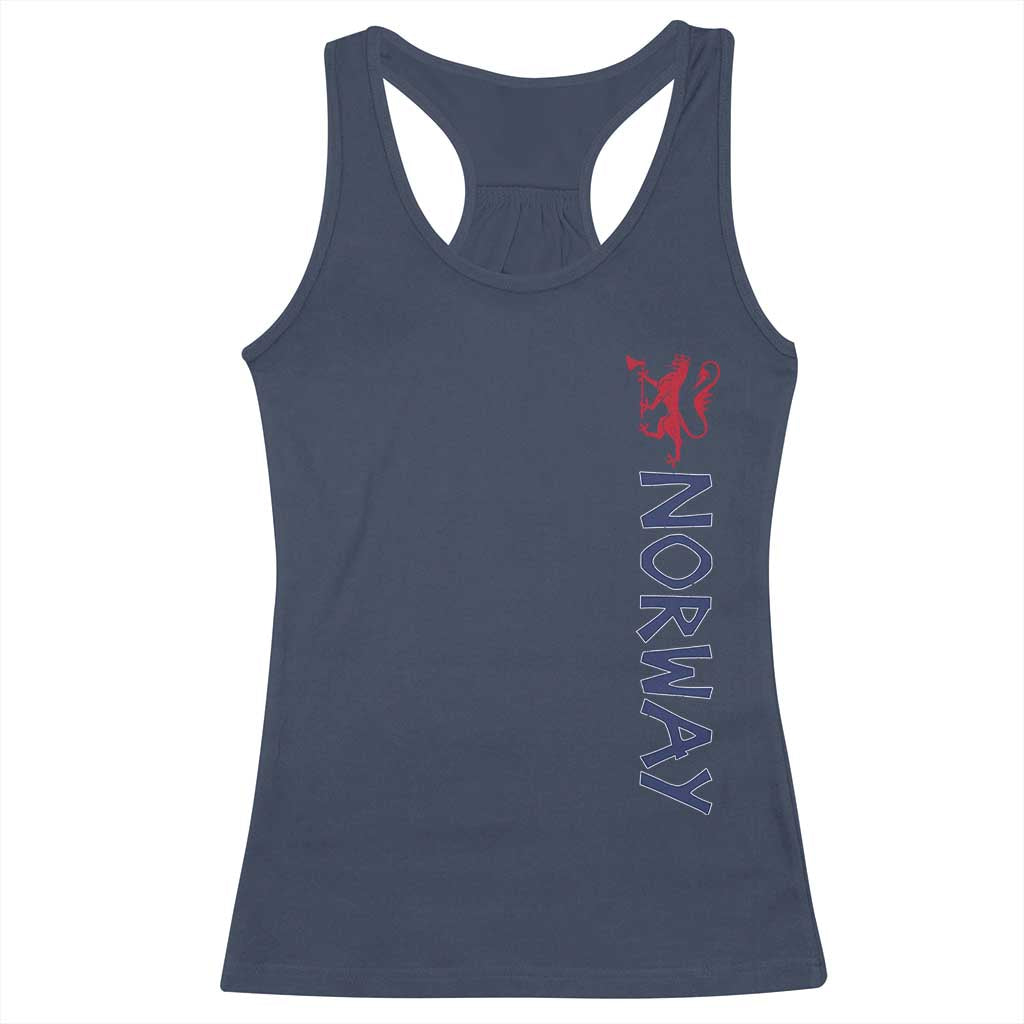 Norway Norwegian Lion Vintage Sports Design Norge Fan Racerback Tank Top