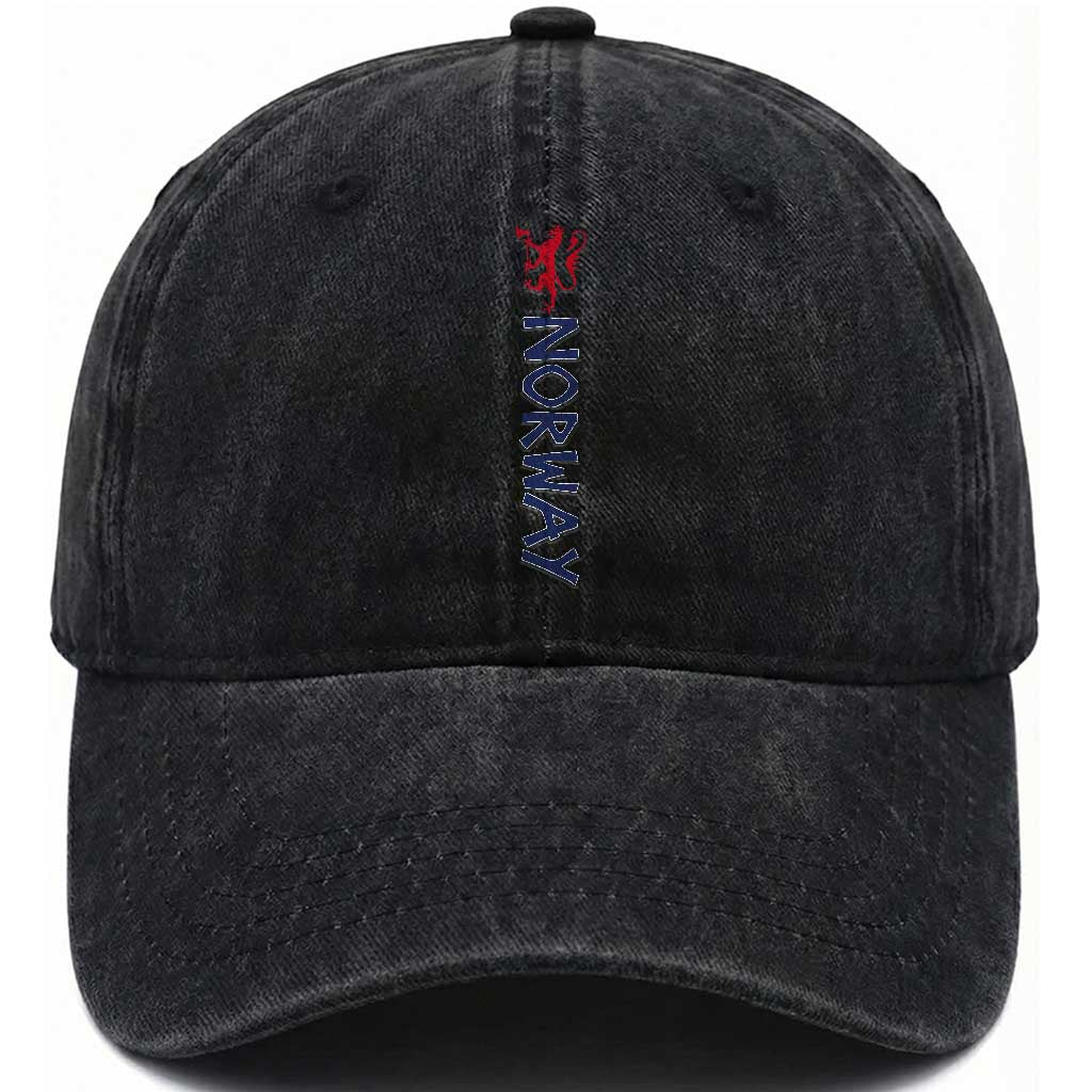Norway Norwegian Lion Vintage Sports Design Norge Fan Washed Cotton Baseball Cap
