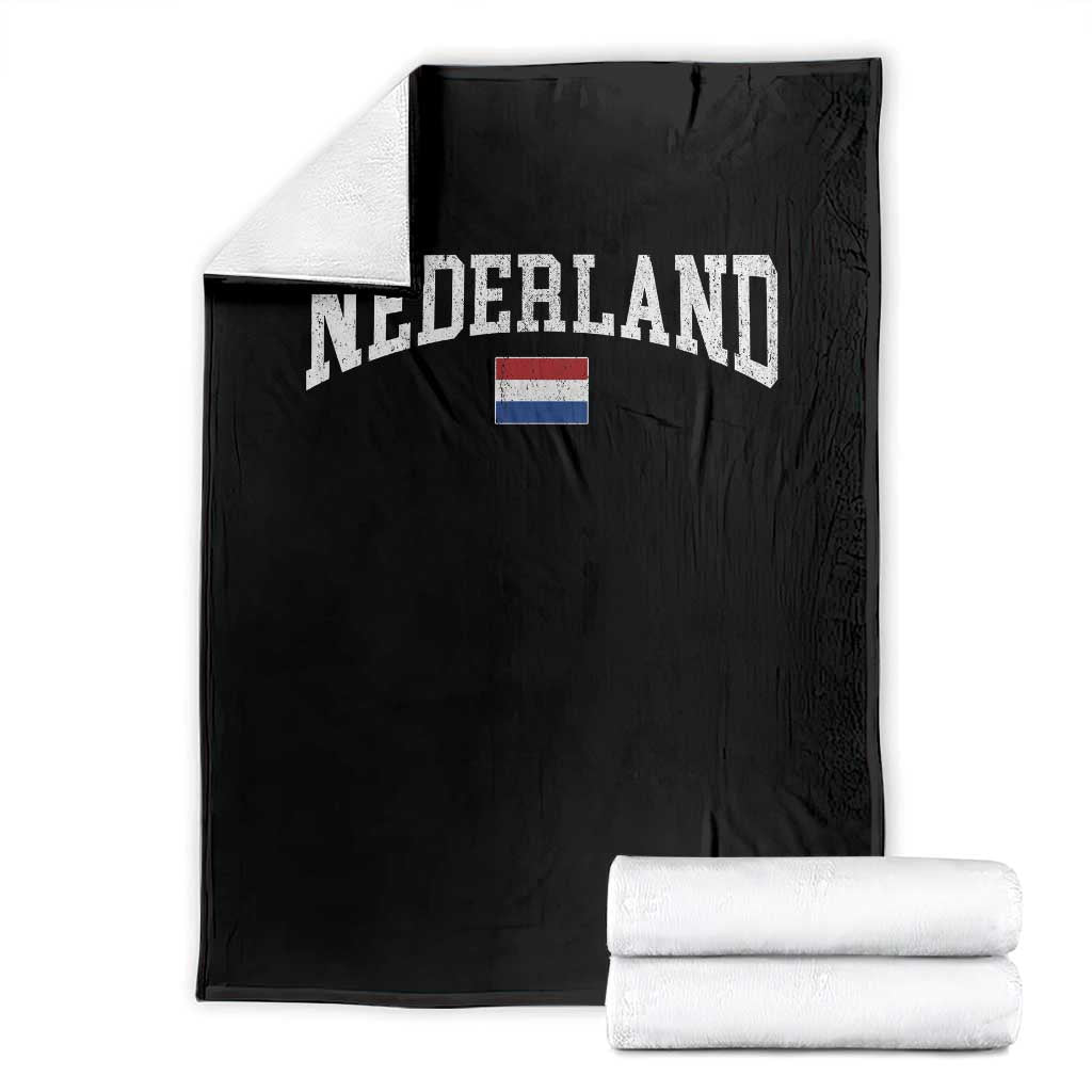 Nederland Sports Throwback Design Throw Blanket Vintage Dutch Holland Flag Soccer Jersey Style