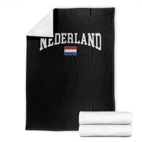 Nederland Sports Throwback Design Throw Blanket Vintage Dutch Holland Flag Soccer Jersey Style