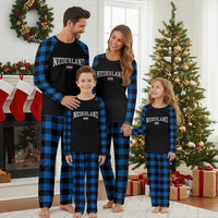 Nederland Sports Throwback Design Plaid Pajama Set Vintage Dutch Holland Flag Soccer Jersey Style