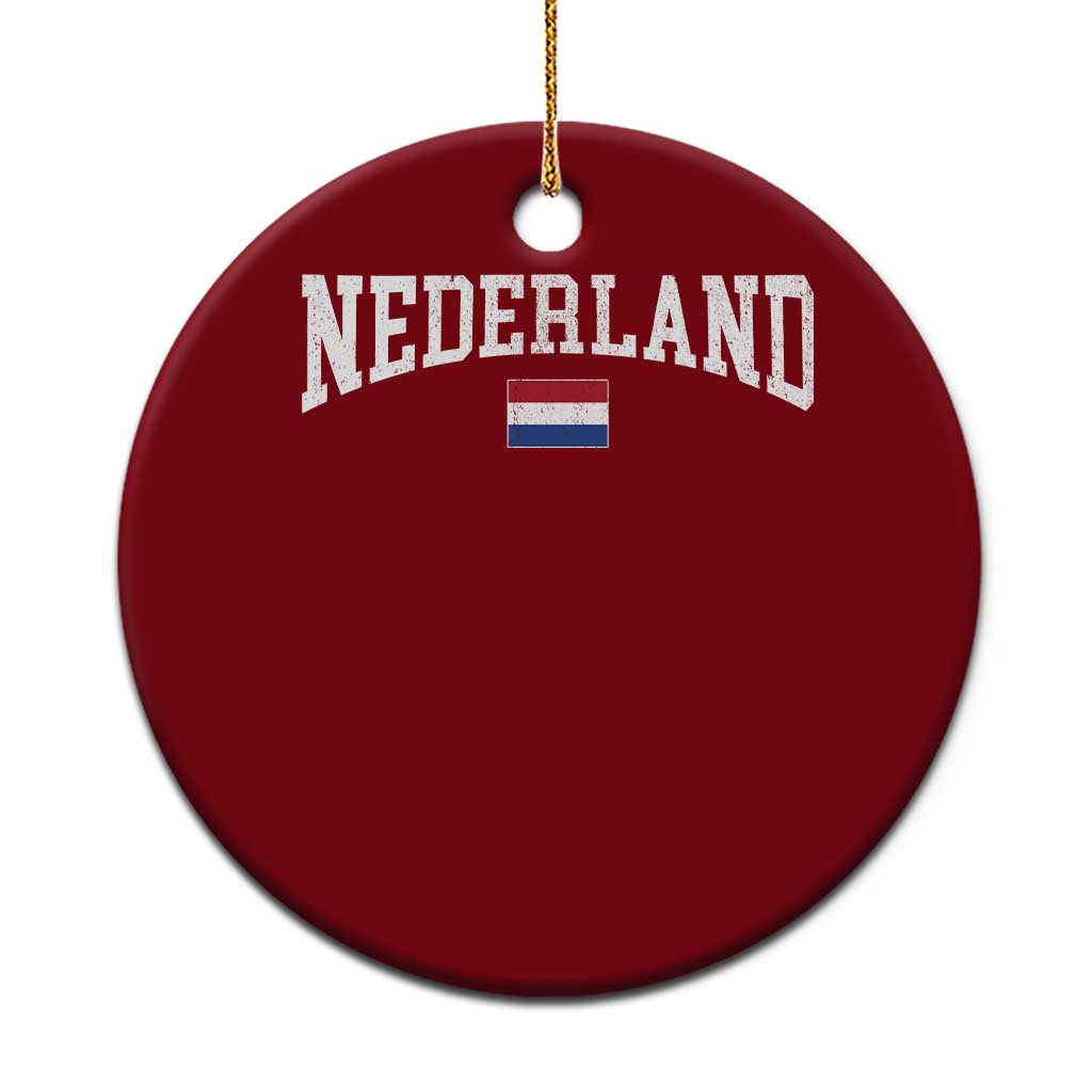 Nederland Sports Throwback Design Ceramic Ornament Vintage Dutch Holland Flag Soccer Jersey Style
