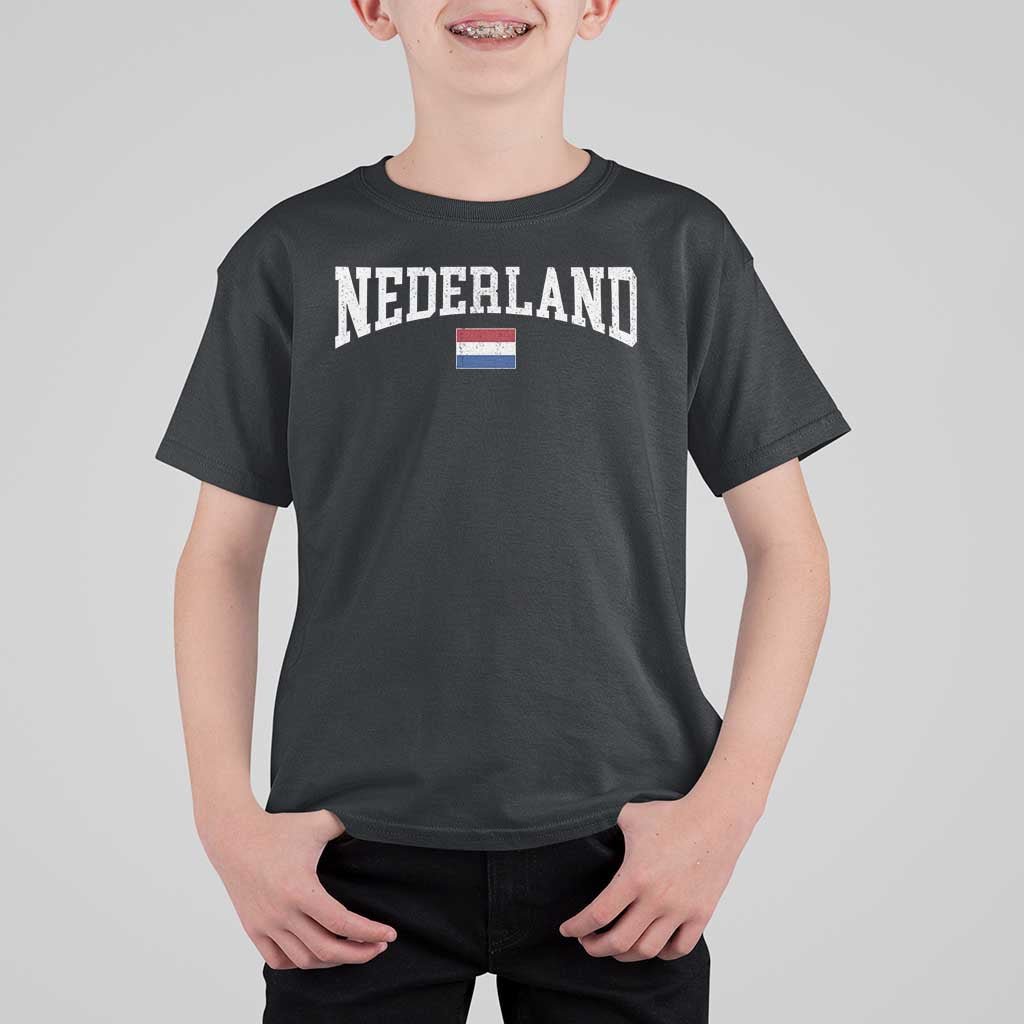 Nederland Sports Throwback Design T Shirt For Kid Vintage Dutch Holland Flag Soccer Jersey Style