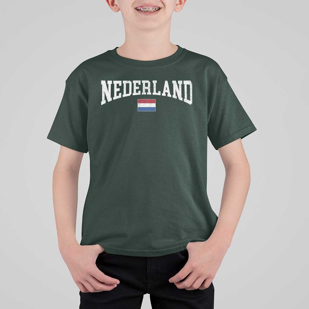 Nederland Sports Throwback Design T Shirt For Kid Vintage Dutch Holland Flag Soccer Jersey Style
