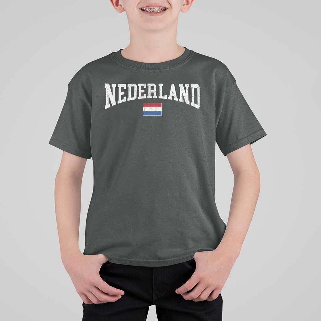Nederland Sports Throwback Design T Shirt For Kid Vintage Dutch Holland Flag Soccer Jersey Style