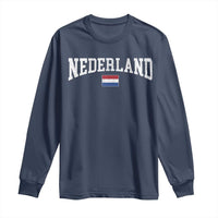 Nederland Sports Throwback Design Long Sleeve Shirt Vintage Dutch Holland Flag Soccer Jersey Style