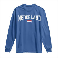 Nederland Sports Throwback Design Long Sleeve Shirt Vintage Dutch Holland Flag Soccer Jersey Style