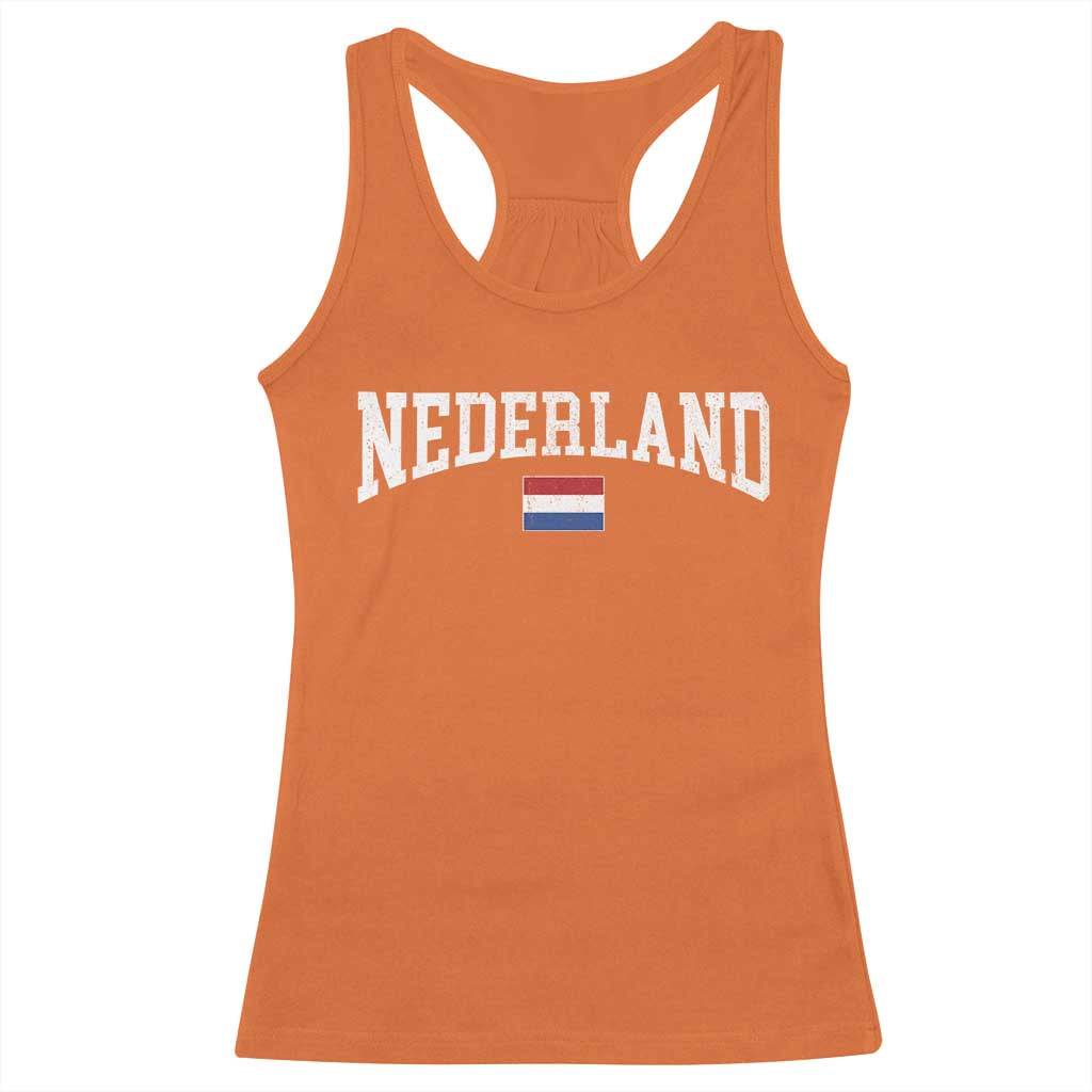 Nederland Sports Throwback Design Racerback Tank Top Vintage Dutch Holland Flag Soccer Jersey Style