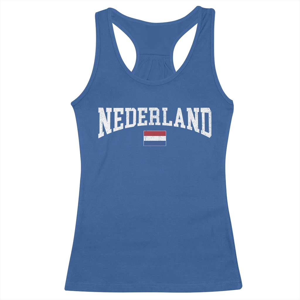Nederland Sports Throwback Design Racerback Tank Top Vintage Dutch Holland Flag Soccer Jersey Style