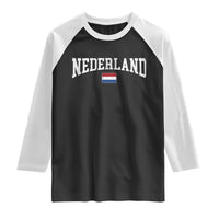 Nederland Sports Throwback Design Raglan Shirt Vintage Dutch Holland Flag Soccer Jersey Style