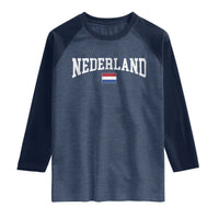 Nederland Sports Throwback Design Raglan Shirt Vintage Dutch Holland Flag Soccer Jersey Style