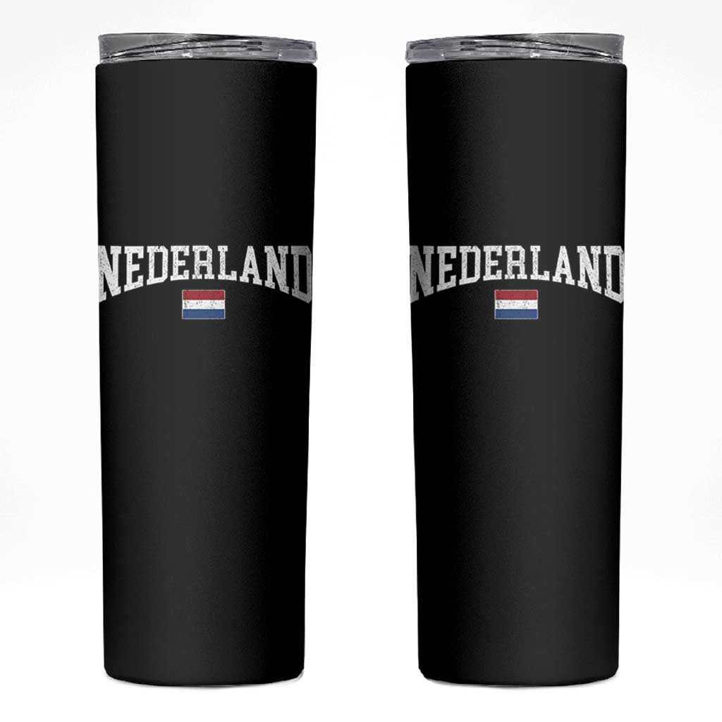 Nederland Sports Throwback Design Skinny Tumbler Vintage Dutch Holland Flag Soccer Jersey Style