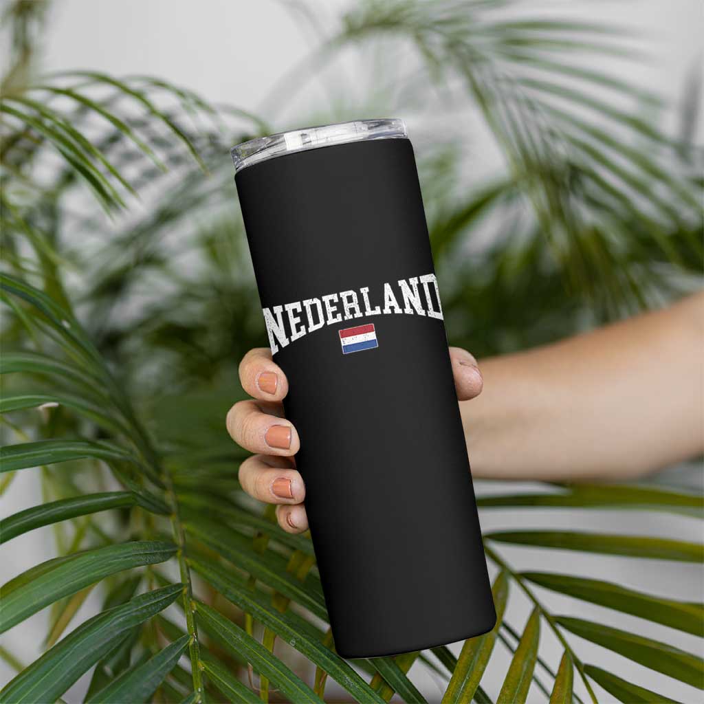 Nederland Sports Throwback Design Skinny Tumbler Vintage Dutch Holland Flag Soccer Jersey Style