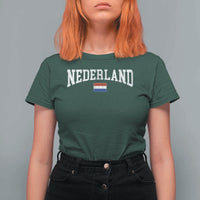 Nederland Sports Throwback Design T Shirt For Women Vintage Dutch Holland Flag Soccer Jersey Style