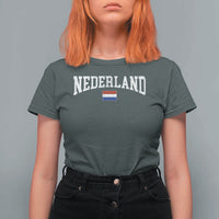 Nederland Sports Throwback Design T Shirt For Women Vintage Dutch Holland Flag Soccer Jersey Style