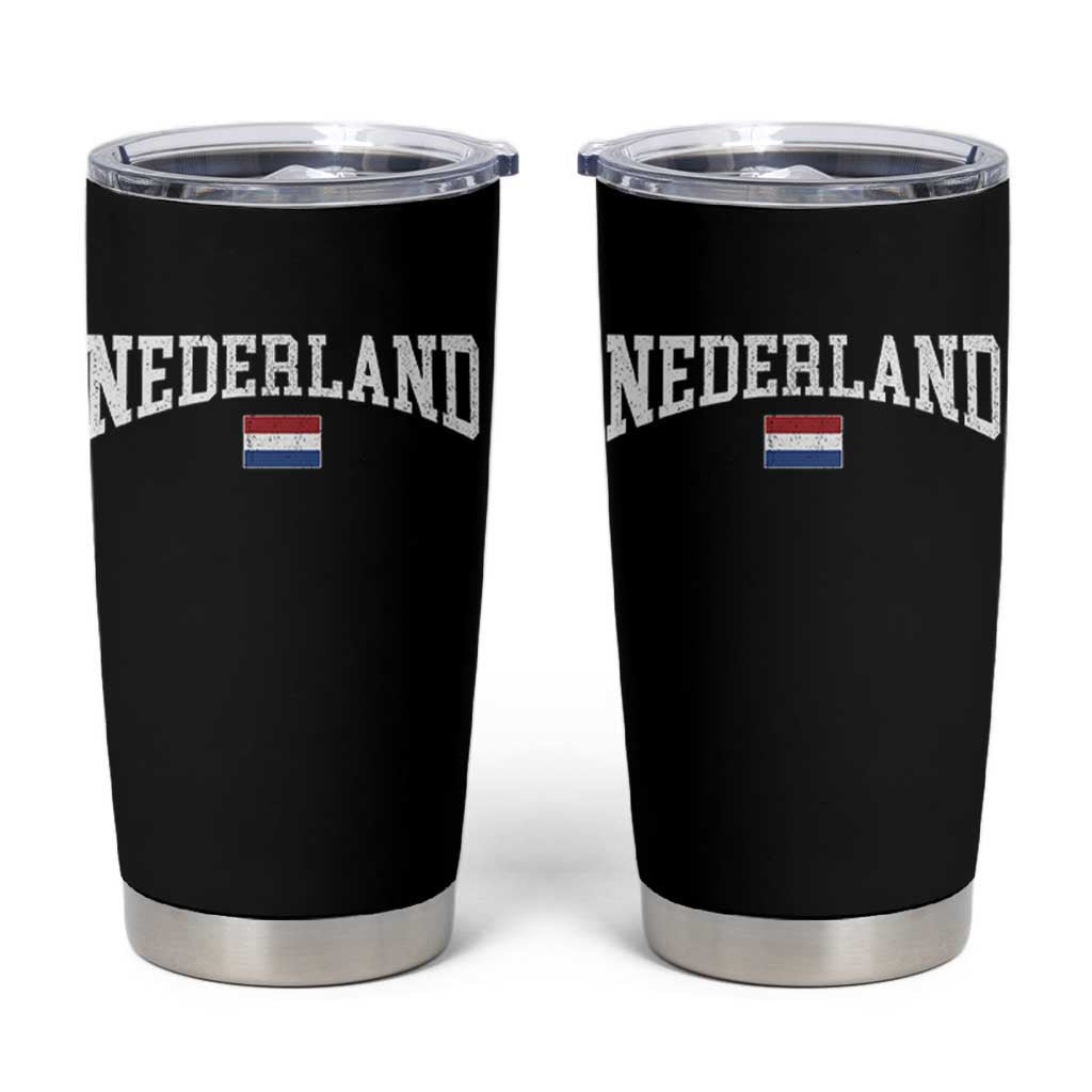 Nederland Sports Throwback Design Tumbler Cup Vintage Dutch Holland Flag Soccer Jersey Style