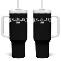 Nederland Sports Throwback Design Tumbler With Handle Vintage Dutch Holland Flag Soccer Jersey Style