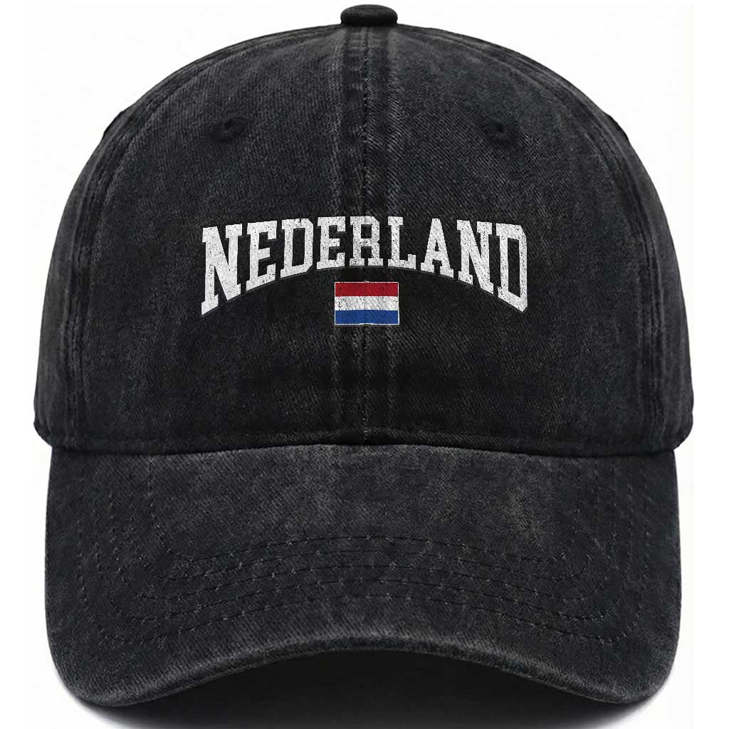 Nederland Sports Throwback Design Washed Cotton Baseball Cap Vintage Dutch Holland Flag Soccer Jersey Style