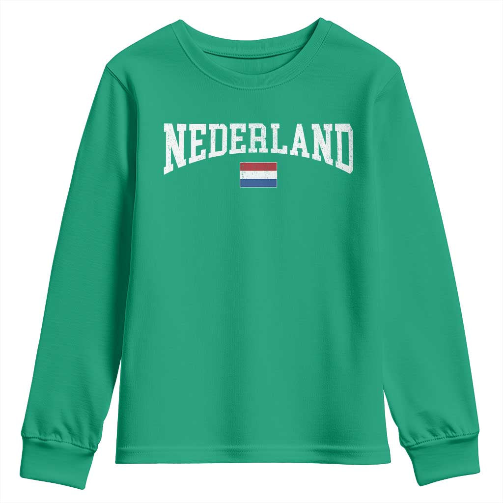 Nederland Sports Throwback Design Youth Sweatshirt Vintage Dutch Holland Flag Soccer Jersey Style