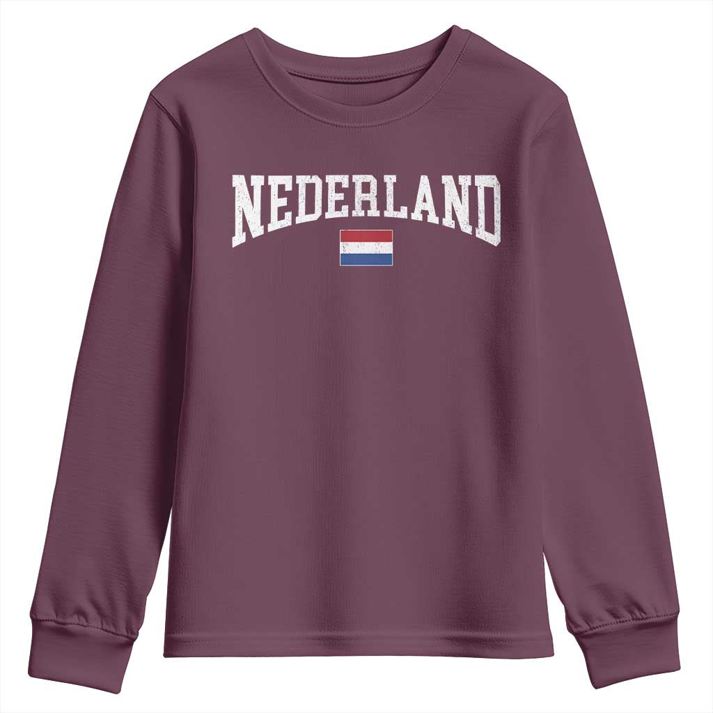 Nederland Sports Throwback Design Youth Sweatshirt Vintage Dutch Holland Flag Soccer Jersey Style