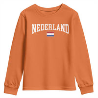 Nederland Sports Throwback Design Youth Sweatshirt Vintage Dutch Holland Flag Soccer Jersey Style