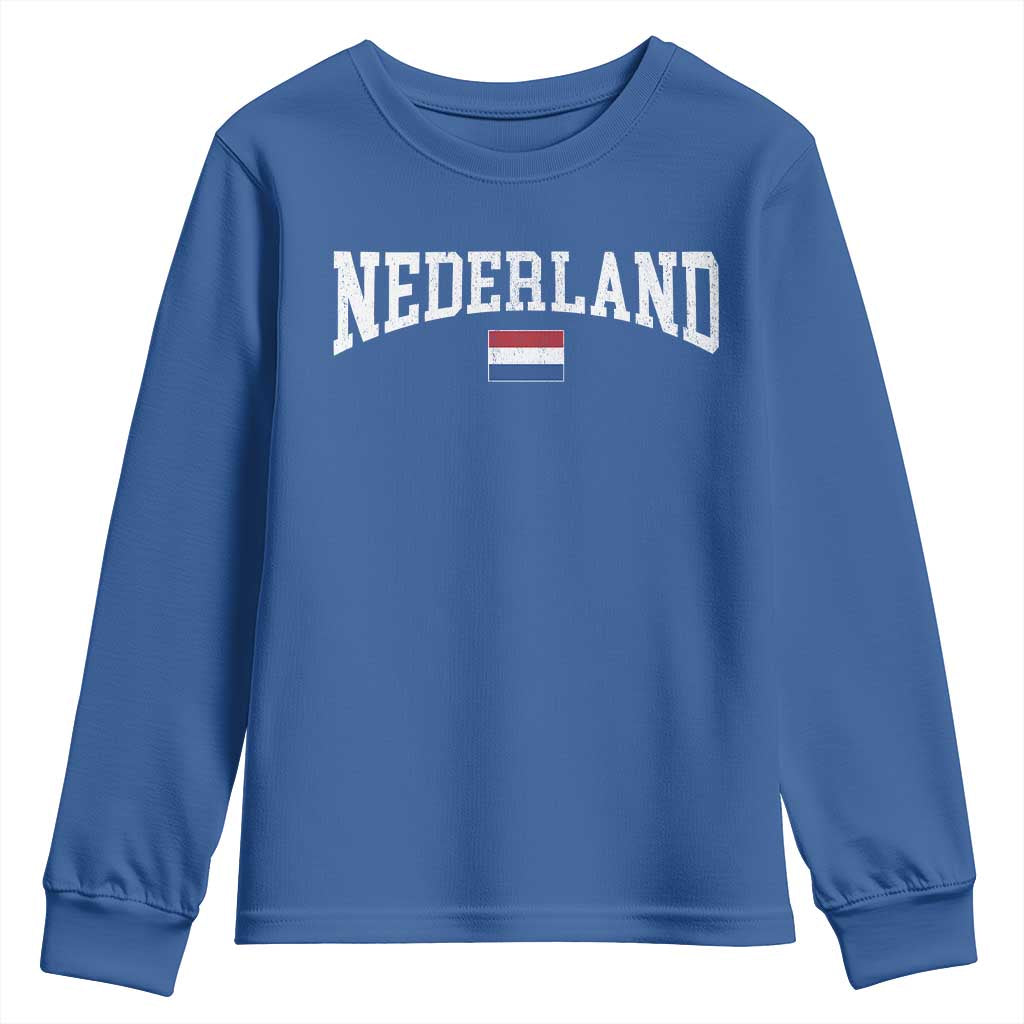 Nederland Sports Throwback Design Youth Sweatshirt Vintage Dutch Holland Flag Soccer Jersey Style