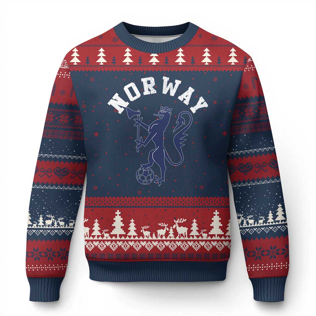 Norway Norwegian Lion Athletic Sports Jersey Style Ugly Christmas Sweater