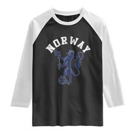 Norway Norwegian Lion Athletic Sports Jersey Style Raglan Shirt