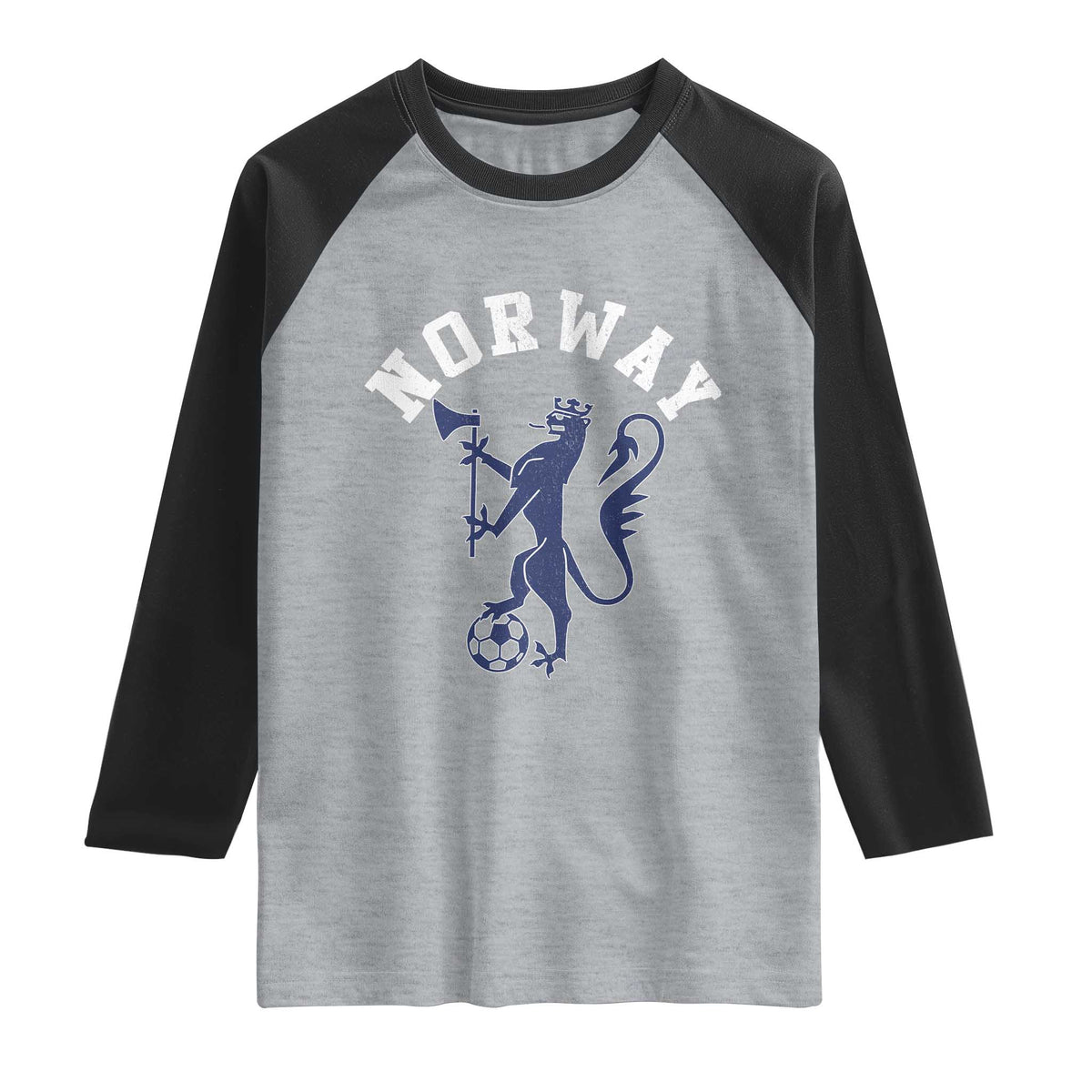 Norway Norwegian Lion Athletic Sports Jersey Style Raglan Shirt